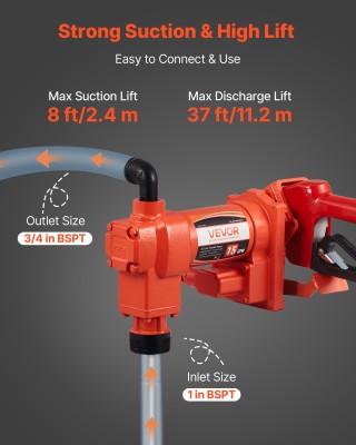 VEVOR Αντλία Μεταφοράς Καυσίμου 15 GPM 57 L/min, AC Ηλεκτρική Αντλί...