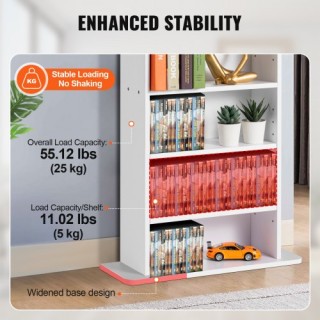 VEVOR Ντουλάπι Αποθήκευσης Μέσων 5 Επιπέδων Ρυθμιζόμενα Ράφια DVD Χ...