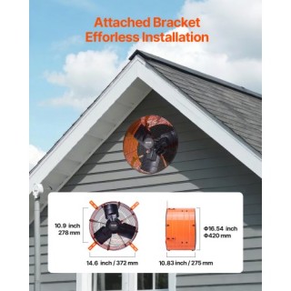 VEVOR Ανεμιστήρας Σοφίτας 16 με Θερμοστάτη SQFJ16YC2940V2S5AV2