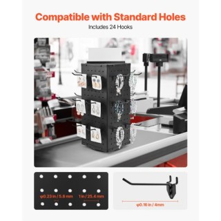 VEVOR Περιστρεφόμενη Τετράπλευρη Βάση Προβολής με 24 Γάντζους ZMXZS...