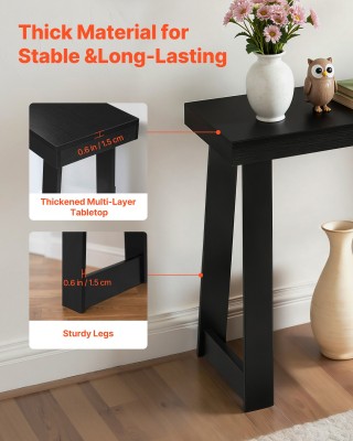 VEVOR Μαύρη Ξύλινη Κονσόλα 140 x 30.5 x 81 cm για Σαλόνι, Υπνοδωμάτ...