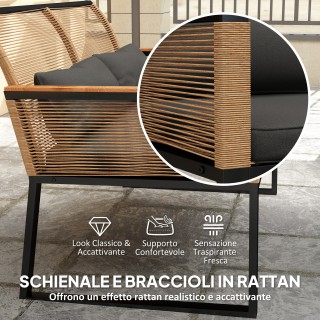 Outsunny Σετ Κήπου από Ρατάν PE με Διθέσιο Καναπέ, 2 Πολυθρόνες, Τρ... Outsunny Σετ Κήπου από Ρατάν PE με Διθέσιο Καναπέ, 2 Πολυθρόνες, Τρ...