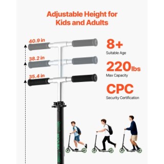 VEVOR Παιδικό Πατίνι Δύο Τροχών, Ρυθμιζόμενο Ύψος, Αντιολισθητικό, ...