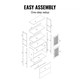 VEVOR  Ρατάν Ραφιέρα με 2 Πόρτες Φυσικό  TBSJTBJSZFX58N2I7V0