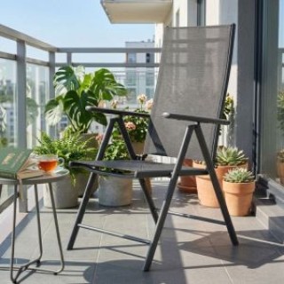 MultiGarden Πτυσσόμενη μεταλλική καρέκλα κήπου με ρυθμιζόμενη πλάτη...