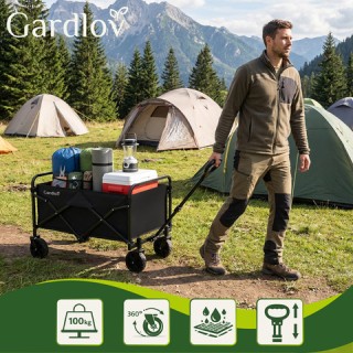 Gardlov Πτυσσόμενο καρότσι κήπου 90L, 100kg, με 4 τροχούς – Ελαφρύ ...