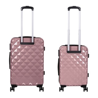 Galileo Σετ 2 βαλίτσες ροζ χρυσό με 4 περιστρεφόμενες ρόδες 360, κλ...