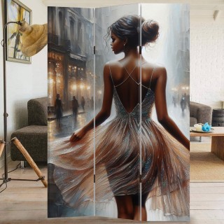 BAKAJI Παραβάν με 3 Πάνελ Δομή Ξύλου Εκτύπωση Η Χορεύτρια 180 x 12... BAKAJI Παραβάν με 3 Πάνελ Δομή Ξύλου Εκτύπωση Η Χορεύτρια 180 x 12...