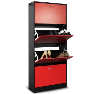 BAKAJI Ντουλάπα παπουτσιών 4 φύλλων με ράφια διπλού βάθους με λαβή... BAKAJI Ντουλάπα παπουτσιών 4 φύλλων με ράφια διπλού βάθους με λαβή...