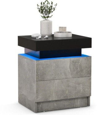 Κομοδίνο με LED φωτισμό ,  2 συρτάρια & Τηλεχειριστήριο -- 45 x 35 ...