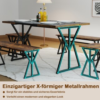 Costway Σετ Τραπεζαρίας 5 Τεμαχίων για 4-6 Άτομα με Βιομηχανικό Ορθ...