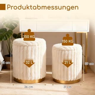 Costway Σετ 2 τμχ Μοντέρνων Σκαμπό με Αποσπώμενα Καπάκια Χρώμα Μπεζ...