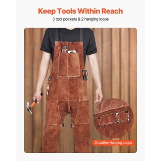 VEVOR Μέγεθος M: Δερμάτινη Ανθεκτική Ποδιά Συγκόλλησης με Διαχωρισμ... VEVOR Μέγεθος M: Δερμάτινη Ανθεκτική Ποδιά Συγκόλλησης με Διαχωρισμ...