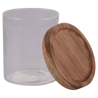 Villa DEste  Σετ 3 βάζα 390 ml από βοροπυριτικό γυαλί καπάκι από ξύ...