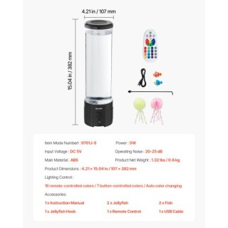 VEVOR Λάμπα Υδροσωλήνα Αισθητήριου με 16 Χρώματα και Τηλεχειριστήρι... VEVOR Λάμπα Υδροσωλήνα Αισθητήριου με 16 Χρώματα και Τηλεχειριστήρι...