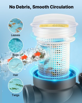 VEVOR Αντλία Πισίνας 250W για Υπερυψωμένες Πισίνες 11,700 L/H DSYCG...