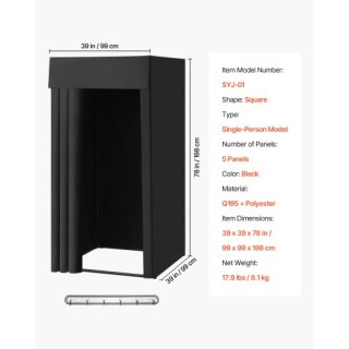 VEVOR Φορητό Δοκιμαστήριο 39 x 39 x 78 in (Μαύρο) SYJWDLSFX0004HE5T... VEVOR Φορητό Δοκιμαστήριο 39 x 39 x 78 in (Μαύρο) SYJWDLSFX0004HE5T...