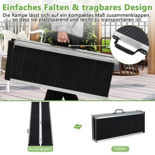 Costway Φορητή Ράμπα Αμαξιδίου με Αντιολισθητική Επιφάνεια και Αναδ...