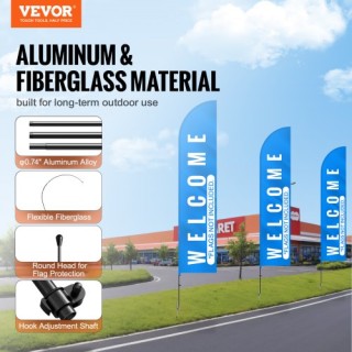 Σετ Ιστών Σημαίας VEVOR 2τμχ 16.3 ft με Πάσσαλους για Έδαφος QGYMQ... Σετ Ιστών Σημαίας VEVOR 2τμχ 16.3 ft με Πάσσαλους για Έδαφος QGYMQ...