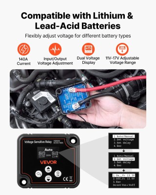 VEVOR Αυτόματος Διακόπτης Μπαταρίας 12V 140A με Οθόνη LCD για Αυτοκ... VEVOR Αυτόματος Διακόπτης Μπαταρίας 12V 140A με Οθόνη LCD για Αυτοκ...