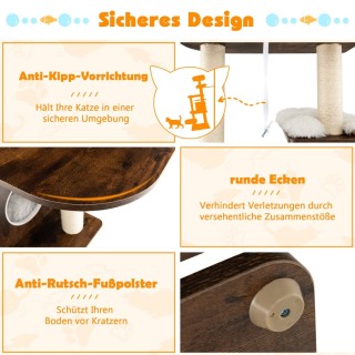 Costway  Πολυεπίπεδο Ονυχοδρόμιο Γάτας με Φυσικό Σχέδιο και Σταθερή...