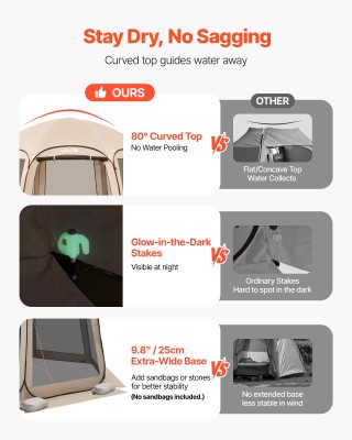 VEVOR Τέντα Σκίασης 10-12 Ατόμων με Δίχτυ και Θήκη Μεταφοράς PFZPJC...