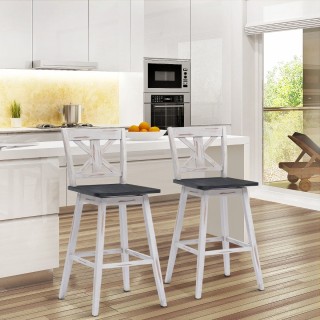 Costway Σετ 2 σκαμπό μπαρ Vintage με περιστρεφόμενο κάθισμα 360° & ... Costway Σετ 2 σκαμπό μπαρ Vintage με περιστρεφόμενο κάθισμα 360° & ...