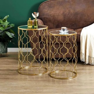 Σετ Μεταλλικά Στρογγυλά Τραπεζάκια 2 Τεμάχια 38 x 55cm / 33 x 55cm ... Σετ Μεταλλικά Στρογγυλά Τραπεζάκια 2 Τεμάχια 38 x 55cm / 33 x 55cm ...