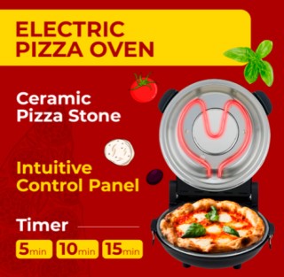 Ηλεκτρικός Φούρνος Πίτσας με Κεραμική Πλάκα 1200W AD-6314 ADLER Ηλεκτρικός Φούρνος Πίτσας με Κεραμική Πλάκα 1200W AD-6314 ADLER