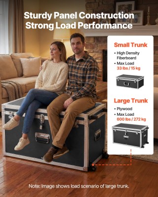 VEVOR Σετ Μεταλλικών Κουτιών Αποθήκευσης, Ξύλινα Κουτιά με Κλειδαρι...