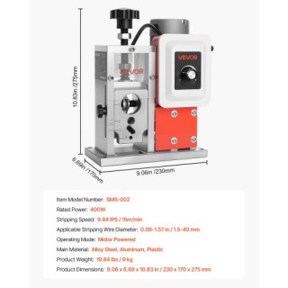 VEVOR Ηλεκτρική Αυτόματη Μηχανή Απογύμνωσης Καλωδίων 400W 0.06-1.57...