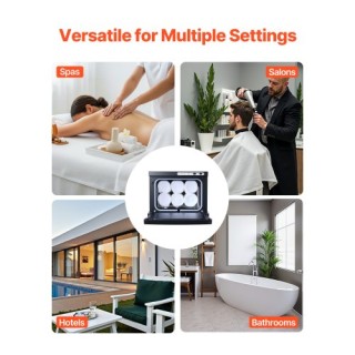 VEVOR Μαύρος Ζεστός Θερμαντήρας Πετσετών 8L με Κλιπ & Ανοξείδωτη Σχ...