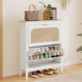 HOMCOM Σκαμπό Slim Boho Στυλ με 2 Ανακλινόμενα Συρτάρια για 14 Ζευγ... HOMCOM Σκαμπό Slim Boho Στυλ με 2 Ανακλινόμενα Συρτάρια για 14 Ζευγ...