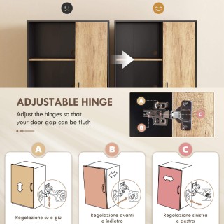 HOMCOM Μοντέρνα Κουζίνα Κρεντέντζα με 2 Συρτάρια, 2 Ράφια και ένα Ν...