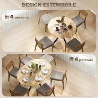 HOMCOM Βιομηχανικό Τραπεζάκι Φαγητού για 4-6 Άτομα με Στρογγυλό Ανα...