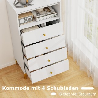 Έπιπλο Αποθήκευσης με 4 Συρτάρια και Ντουλάπι, Μεταλλικά Πόδια και ...