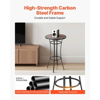 VEVOR Μεταλλίκο Στρογγυλό Μπαρ Τραπέζι 60 εκ.,Εξωτερικού Χώρου με Ε... VEVOR Μεταλλίκο Στρογγυλό Μπαρ Τραπέζι 60 εκ.,Εξωτερικού Χώρου με Ε...