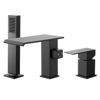 VEVOR Σετ Βρύσης Μπανιέρας Ρωμαϊκού Στυλ με Ντουζιέρα, Μαύρο Ματ DF...