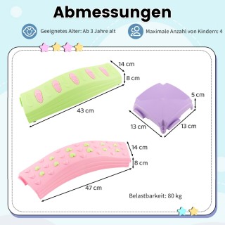 Costway 20 τεμ. Σετ ισορροπίας δοκών για παιδιά Ισορροπητικά μπλοκ ...