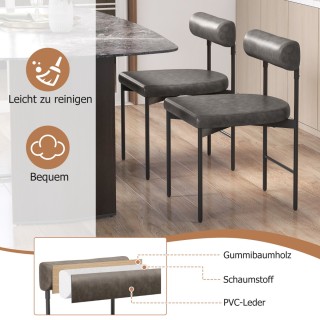 Costway Σετ 2 Καρεκλών Τραπεζαρίας με Καμπυλωτή Πλάτη και U-Σχήματο...