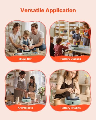 VEVOR Ηλεκτρικός Κεραμικός Τροχός για Παιδιά 158 mm - Πράσινος ETLP...