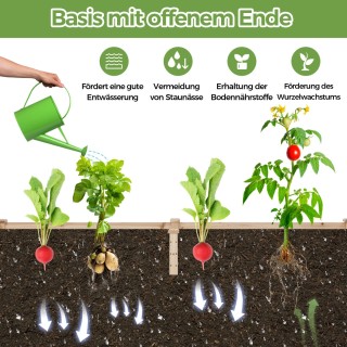 Costway Υπερυψωμένο Παρτέρι από Ξύλο Έλατου με Πέργκολα Φυτοδοχείο ...