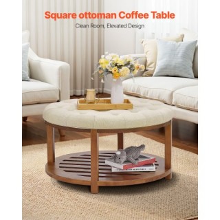 VEVOR Στρογγυλό Λινό Σκαμπό/Τραπέζι με Ράφι, 81 cm BYJDYXWSJKFSU67U...