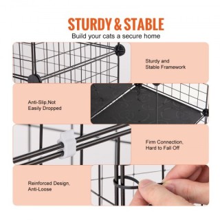 VEVOR Μεγάλο 4-επίπεδο Κλουβί Γάτας 41 x 14 x 55 Μεταλλικό με Αιώρ... VEVOR Μεγάλο 4-επίπεδο Κλουβί Γάτας 41 x 14 x 55 Μεταλλικό με Αιώρ...