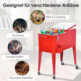 Φορητό Ψυγείο με Ρόδες 76L Χρώματος Κόκκινο COSTWAY OP2979 Φορητό Ψυγείο με Ρόδες 76L Χρώματος Κόκκινο COSTWAY OP2979