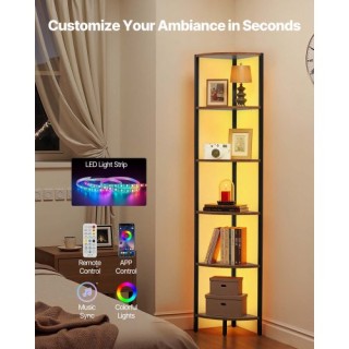 VEVOR Γωνιακή Ραφιέρα 6 Επιπέδων με LED Φωτισμό της VEVOR ZLSZJSNJT...