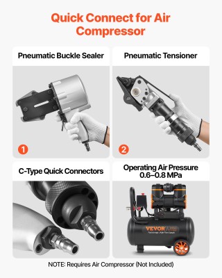 VEVOR Πνευματική Μηχανή Δεσίματος Χάλυβα, 8500 N, για Ιμάντες 32 mm... VEVOR Πνευματική Μηχανή Δεσίματος Χάλυβα, 8500 N, για Ιμάντες 32 mm...