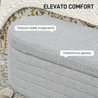 HOMCOM Πάγκος Κρεβατιού από Ύφασμα Teddy με Αποθηκευτικό Χώρο, 116x... HOMCOM Πάγκος Κρεβατιού από Ύφασμα Teddy με Αποθηκευτικό Χώρο, 116x...