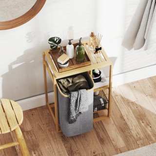 HOMCOM Καλάθι Απλύτων με Αποσπώμενη Τσάντα και Ράφια από Μπαμπού, ... HOMCOM Καλάθι Απλύτων με Αποσπώμενη Τσάντα και Ράφια από Μπαμπού, ...