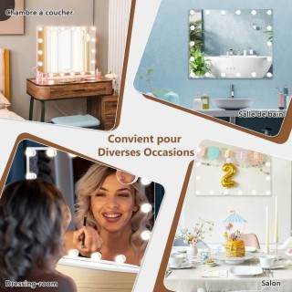 Costway Καθρέπτης Μακιγιάζ με LED Φωτισμό 65 x 14 x 52.5 cm  JV11894WH